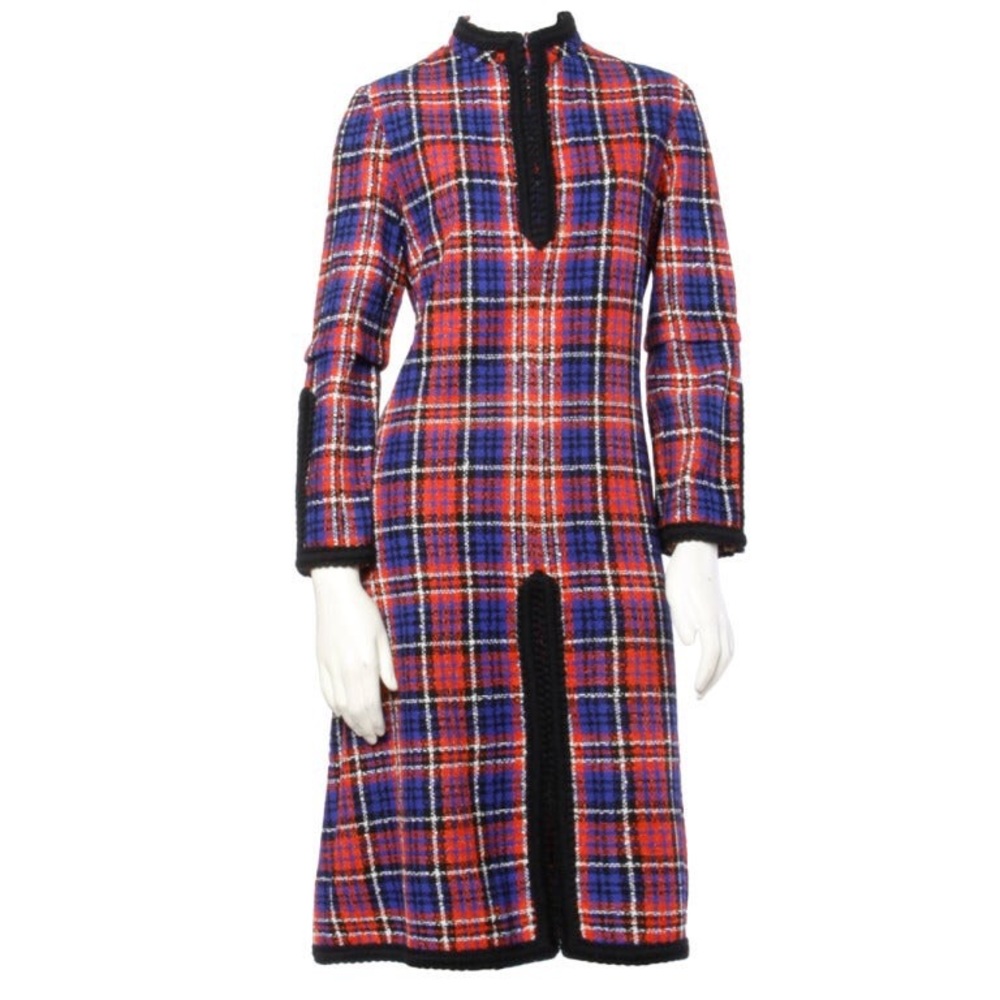 Oscar de la Renta Boutique Vintage 1960s Plaid Coat Dress!